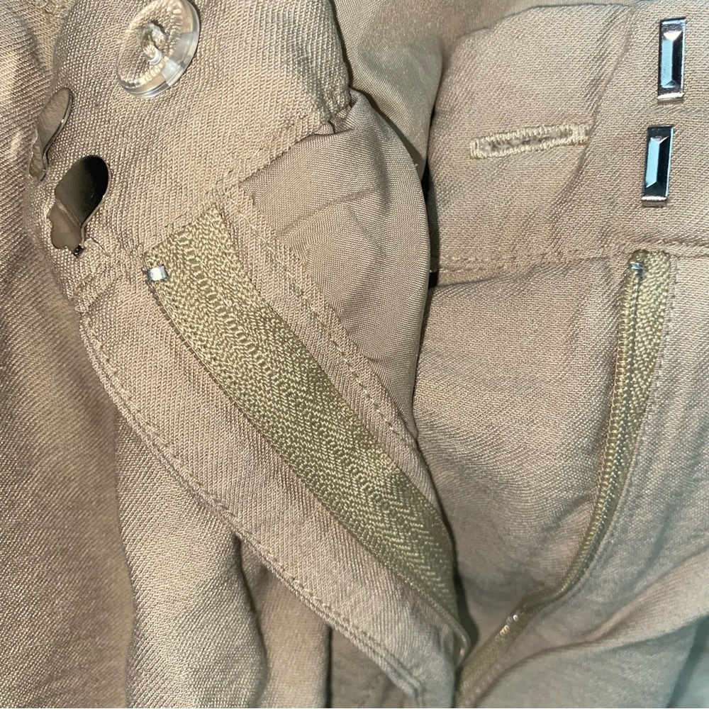 Christian Lacroix : size : L : light cream tan high-rise wide leg trouser pants - Picture 7 of 9